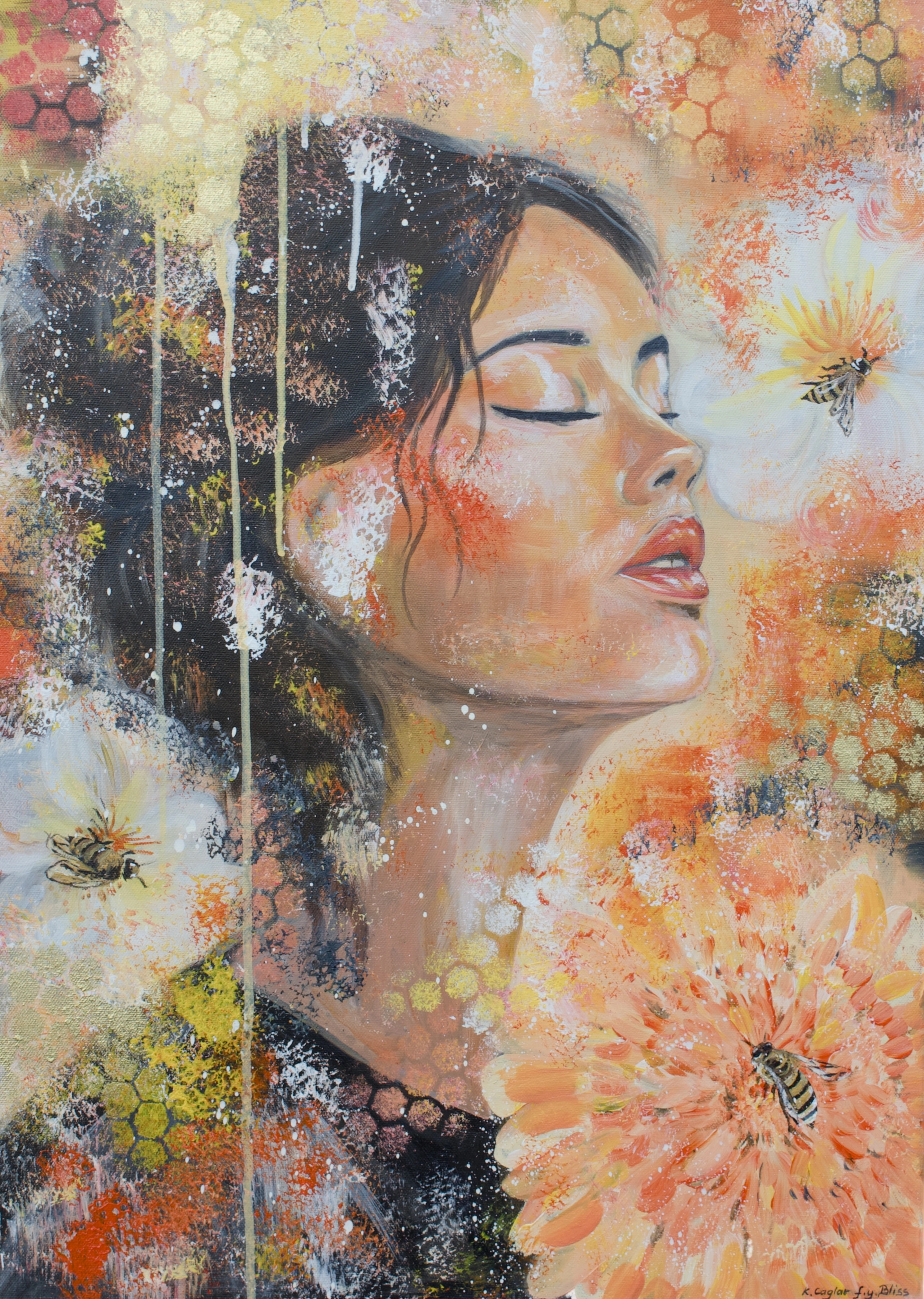 Follow your Bliss — Acryl, 50 × 70 cm