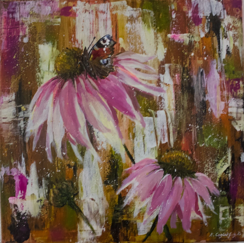 Wild Grace — Acryl, 45 × 45 cm