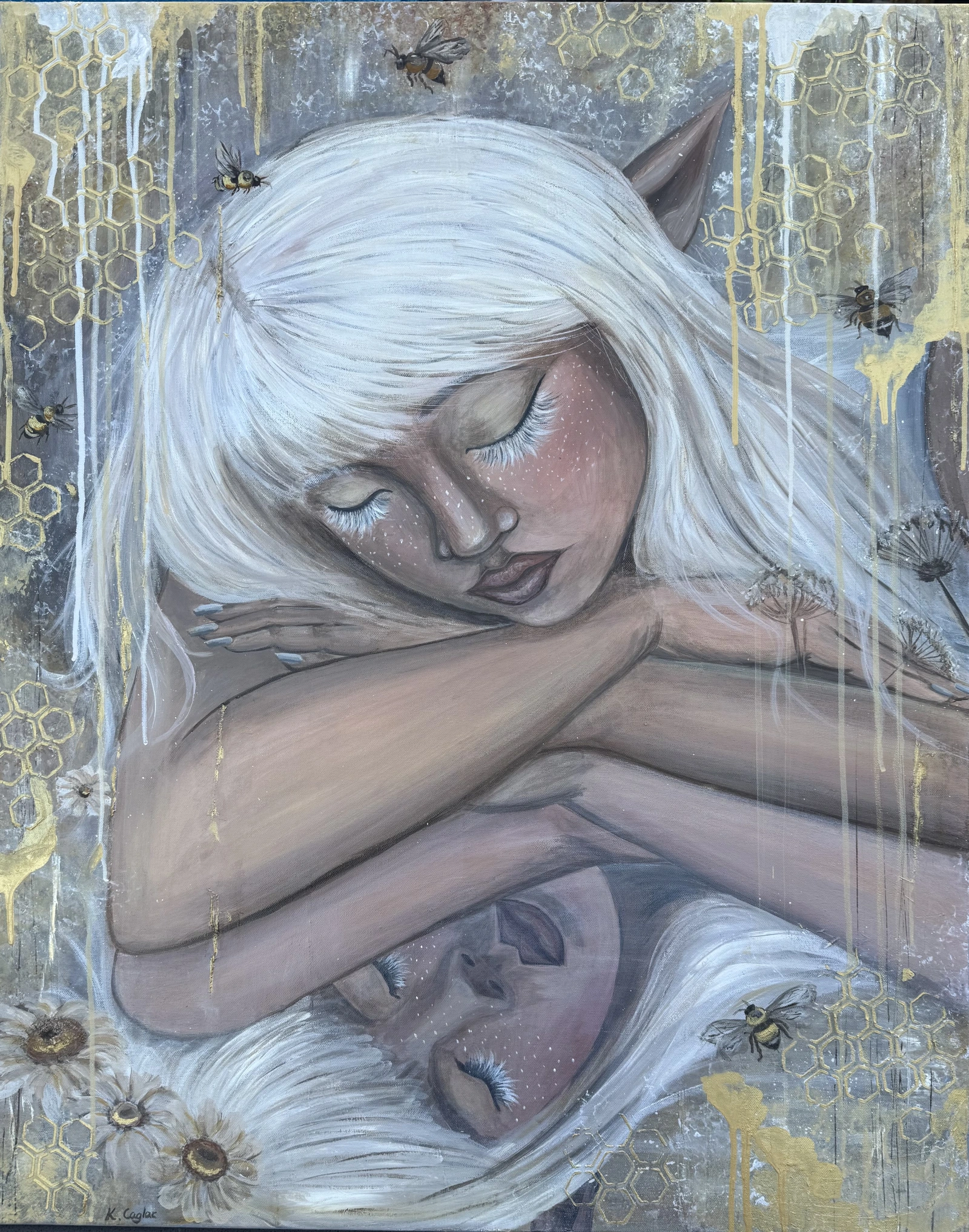 Das Atelier von Kathrin Caglar — helle Räume, Staffelei und ihre Werke an der Wand